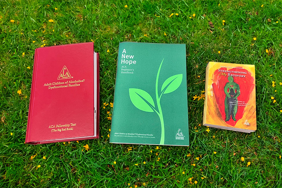 books-on-grass